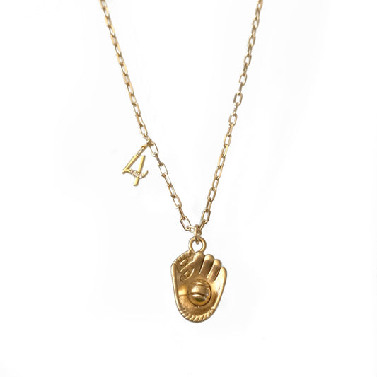 Gold Baseball Necklace